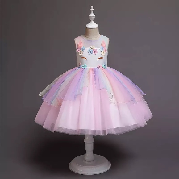 Other - LIXURY Birthday Unicorn Dress to Celebrate Flower Girl 5068